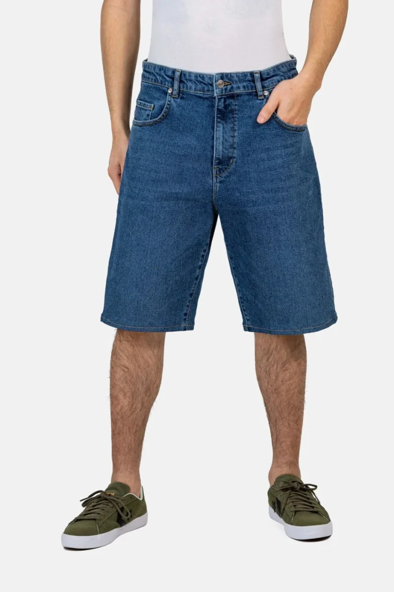 reell  bermuda solid short  retro mid blue