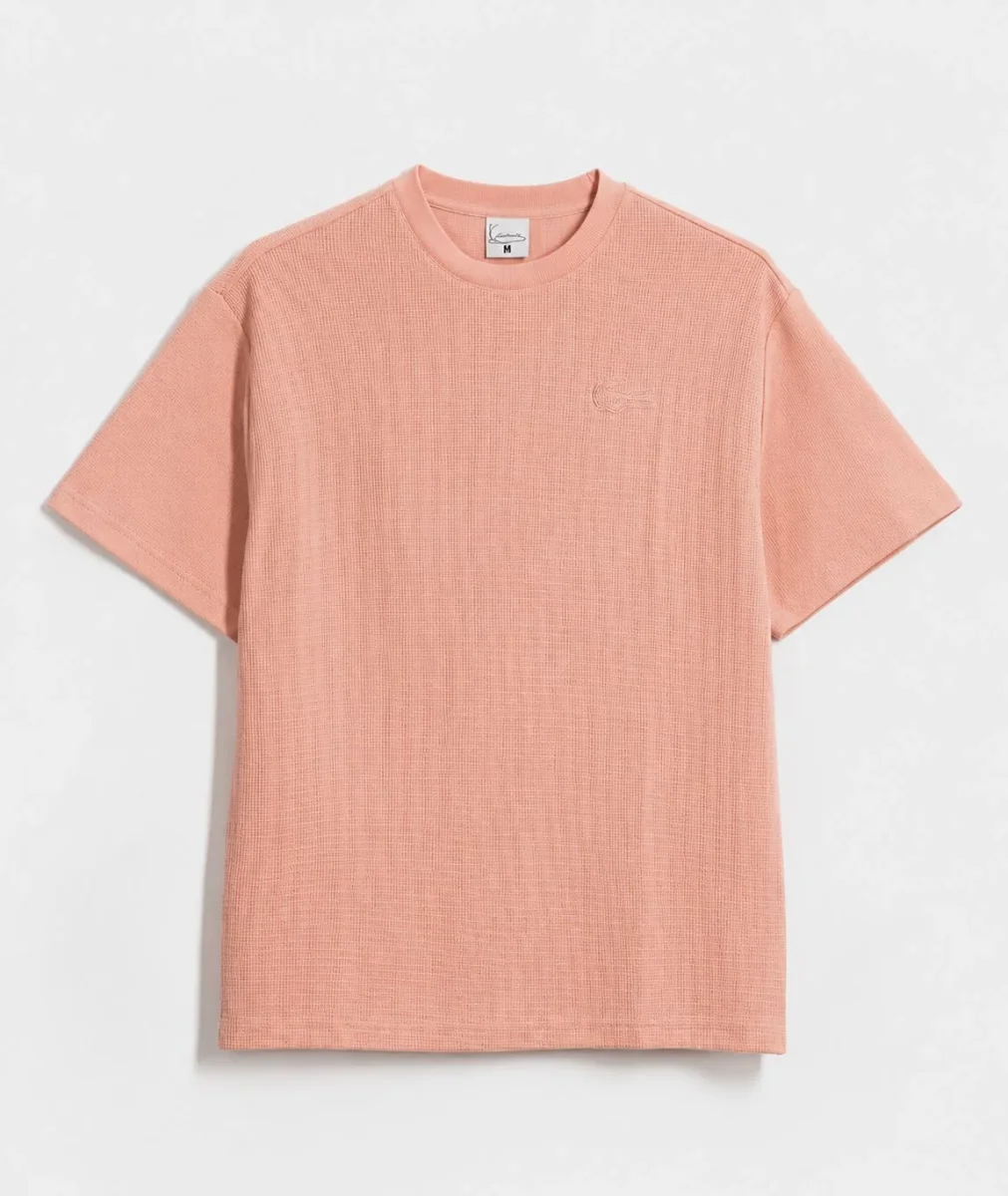 karl kani camiseta signature waffle oversized pink
