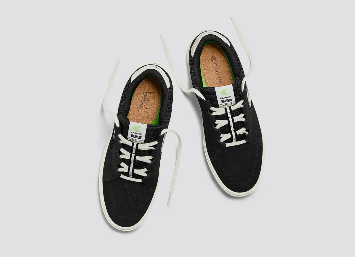 cariuma zapatilla t 20 pro black suede and mesh - Imagen 4