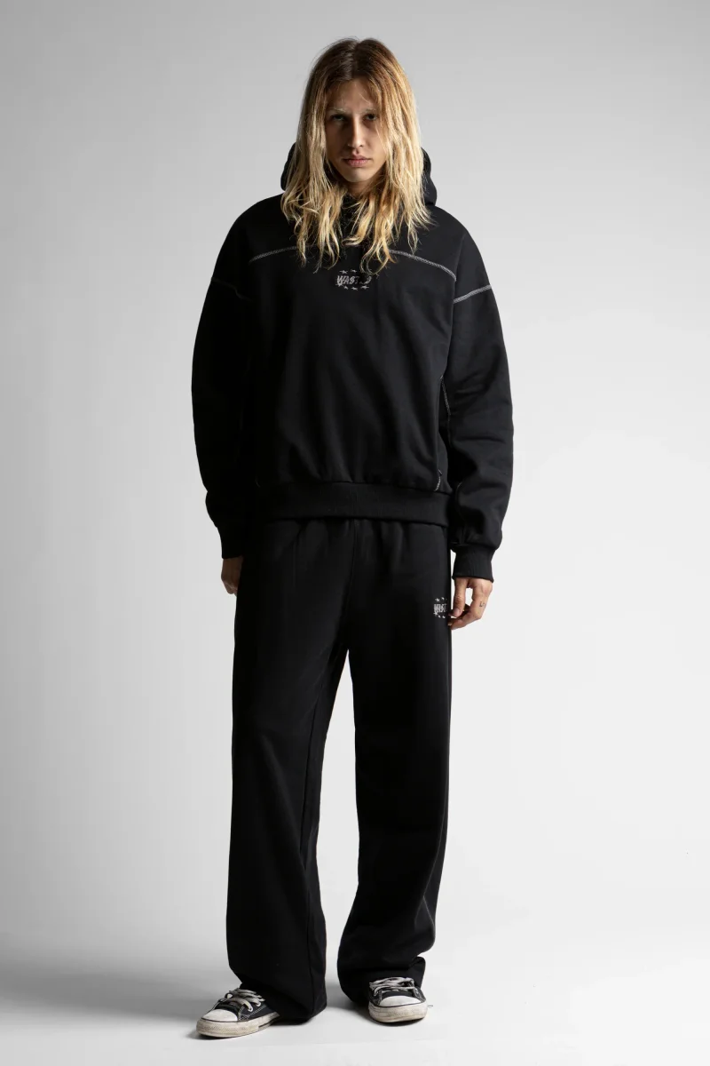 wasted paris sudadera vesper boxy black - Imagen 5