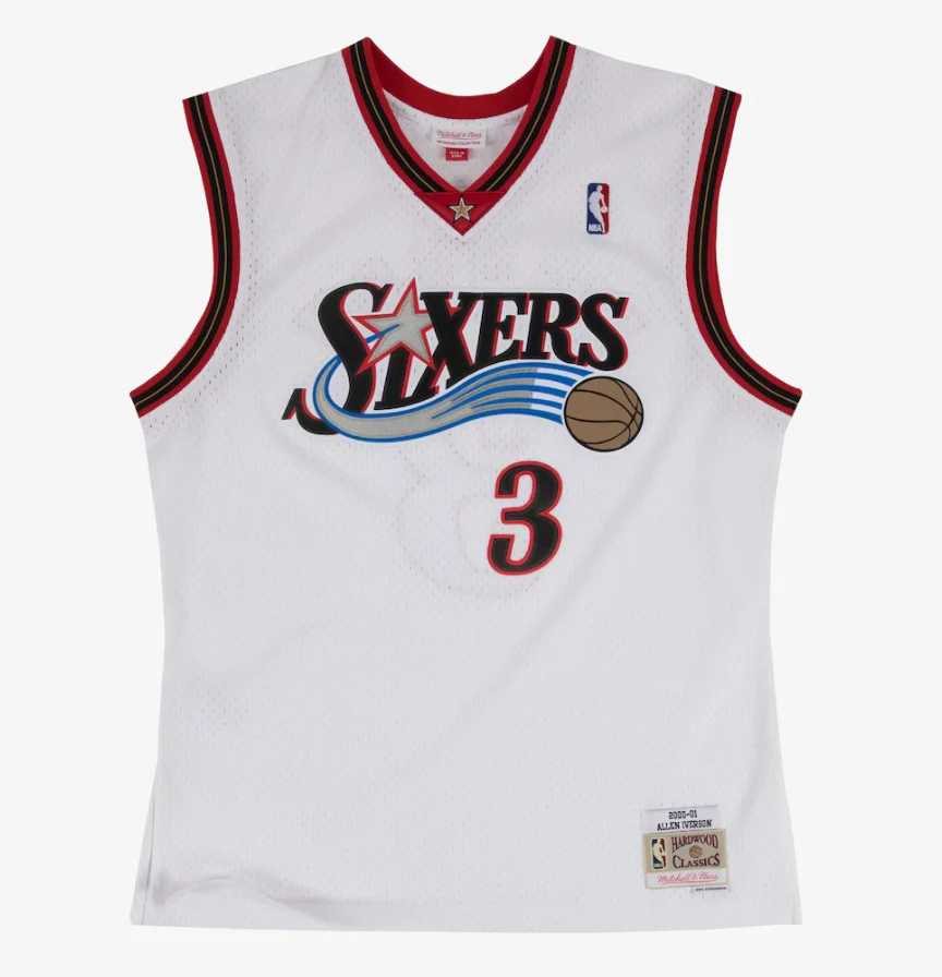 mitchell & ness camisilla Allen Iverson Philadelphia 76ers 2000-01 White