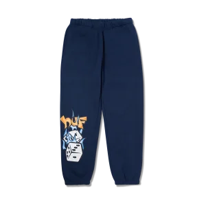 huf pantalon dicey fleece azul