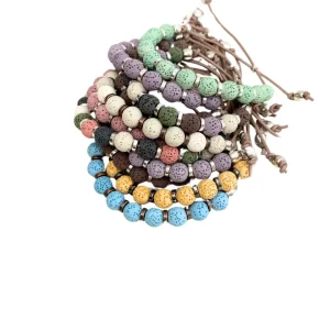 Pulseras de roca y cuero