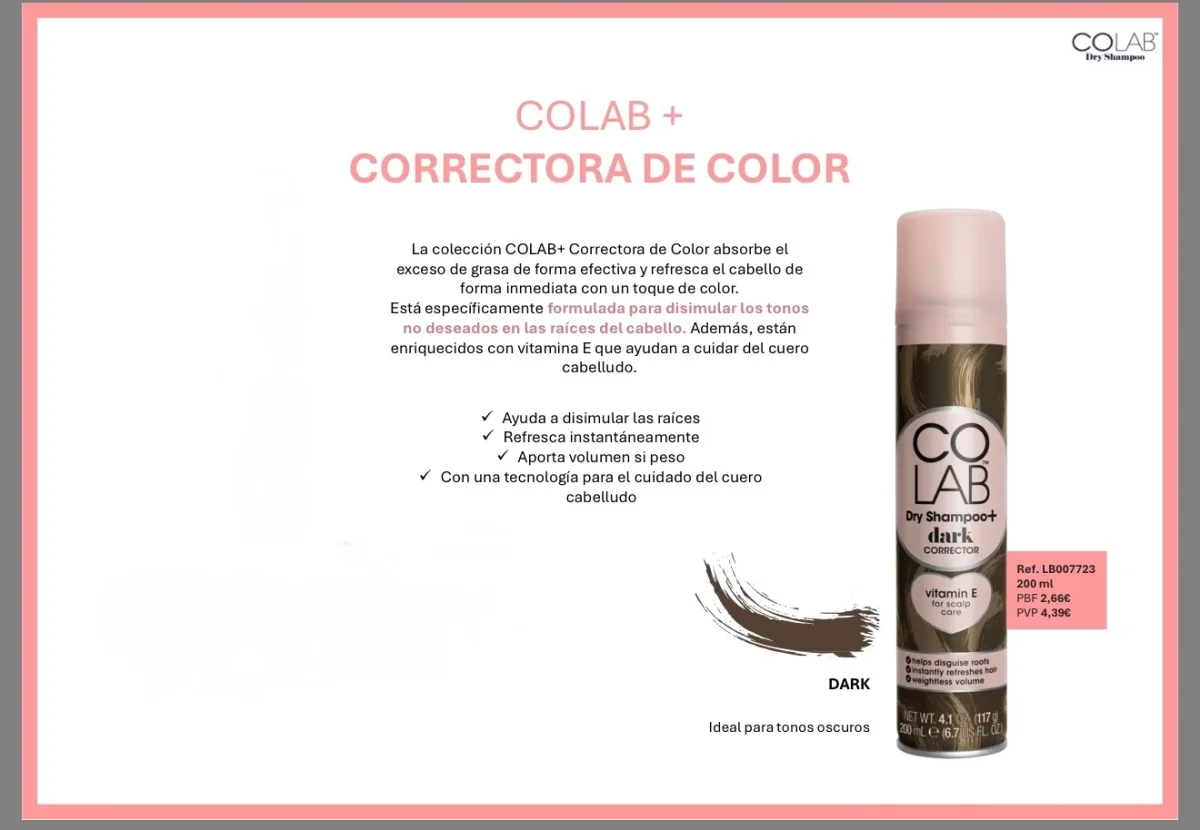 CHAMPU EN SECO CORECTOR COLOR DARK COLAB