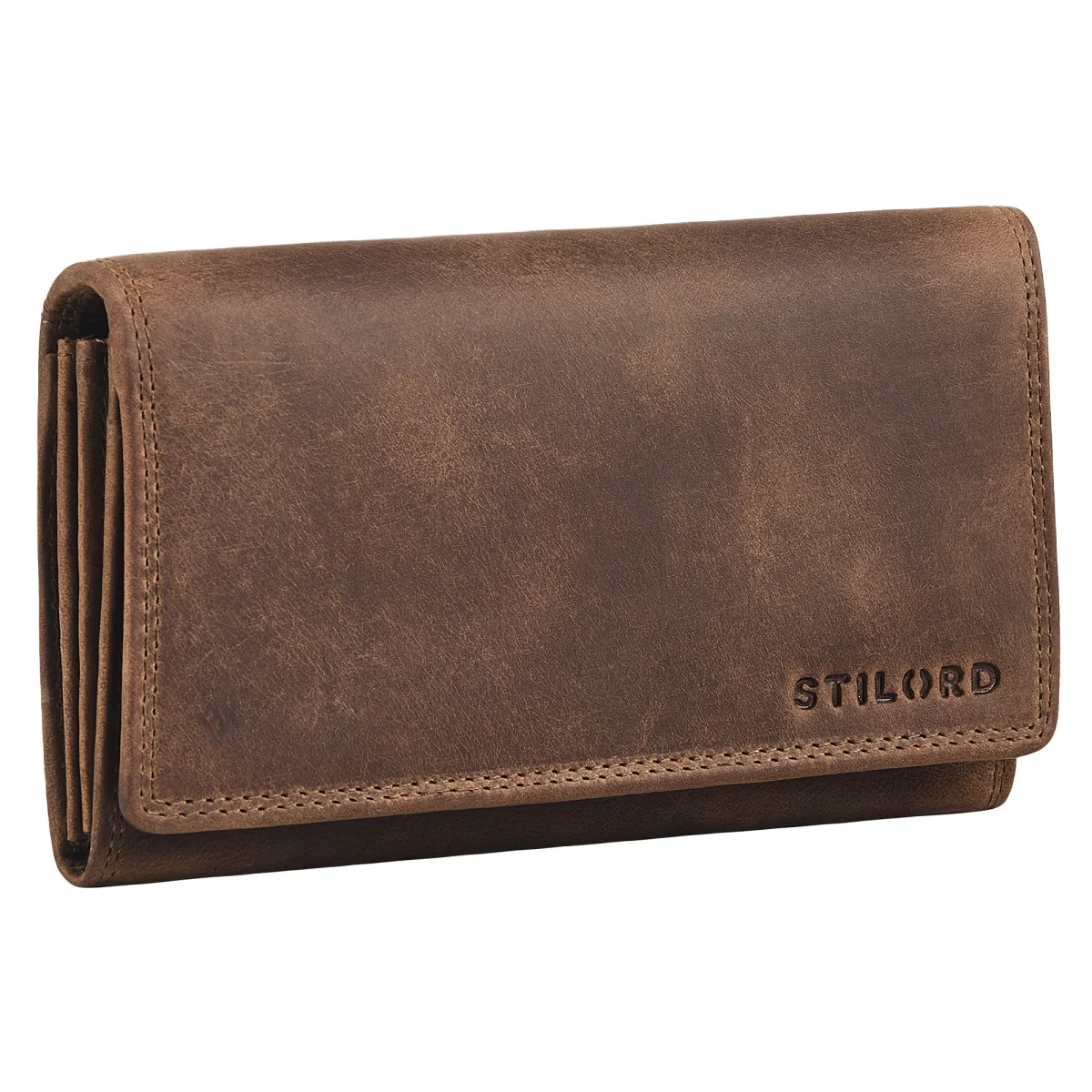 «Mirella» Elegante Monedero Mujer Grande Piel Autentica Protección NFC y RFID