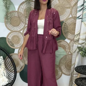 CHAQUETA FLUIDA LENTEJUELAS