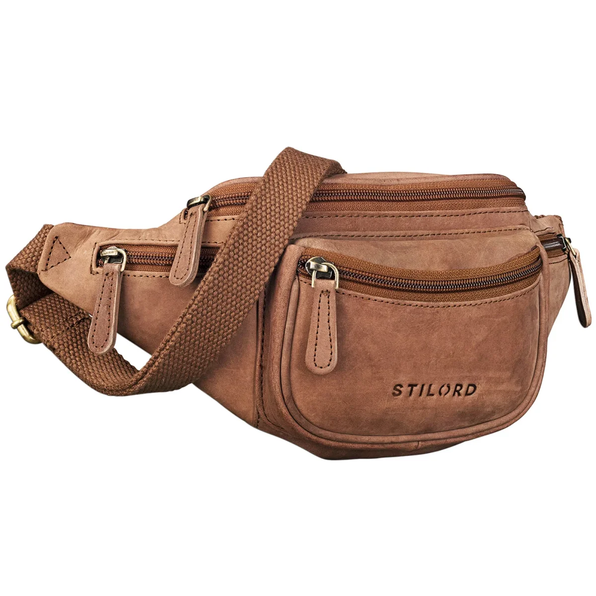 Segunda opción «Eliah» Riñonera o bolsa de cuero vintage