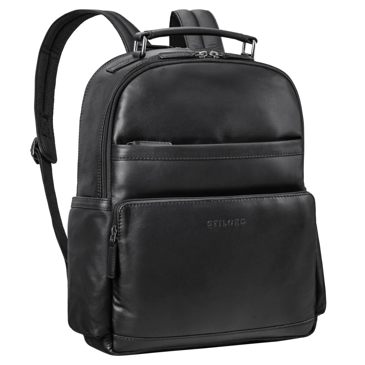 «Valens» Premium Mochila de Cuero Hombre Grande con Asa Estilo 16 Pulgadas