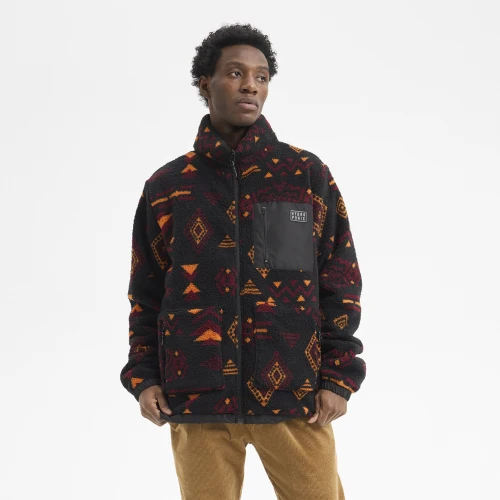 hydroponic chaqueta reversible lobo black purple yellow aztec